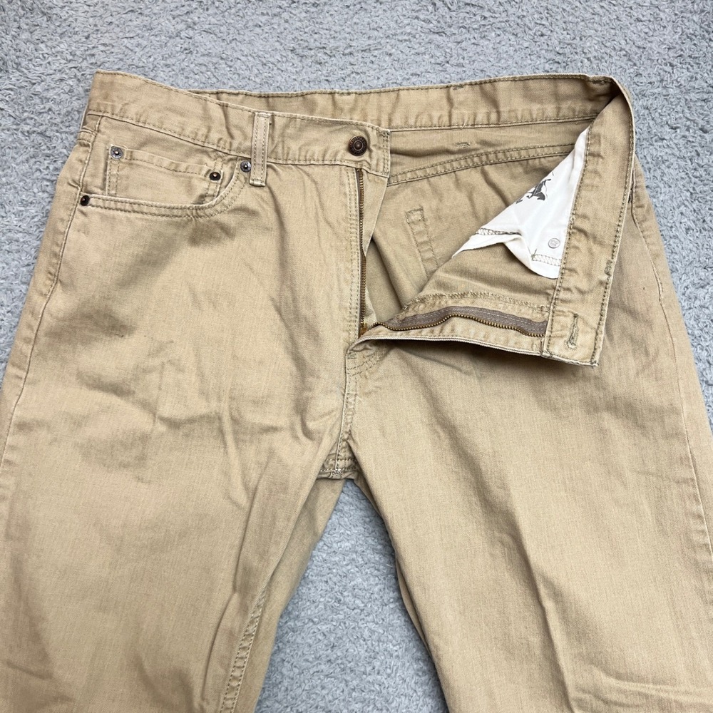 Levis 505 Jeans Mens 38x30 Tan Straight Leg Cotton Casual Formal Office